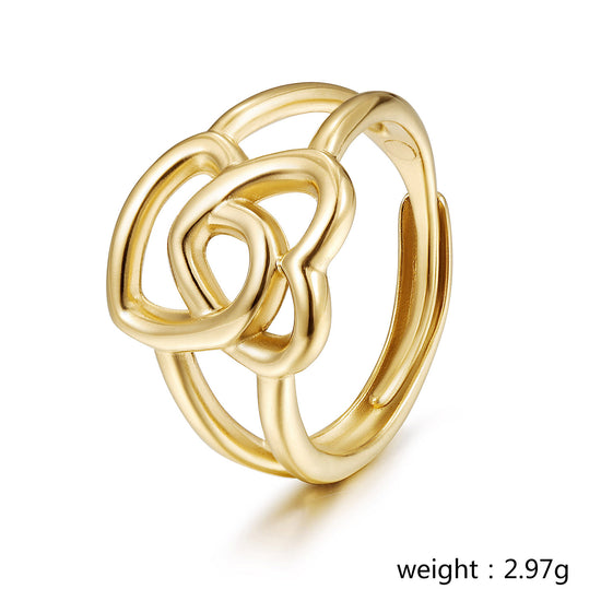 Two heart-shaped hollow rings-NSR256STGC