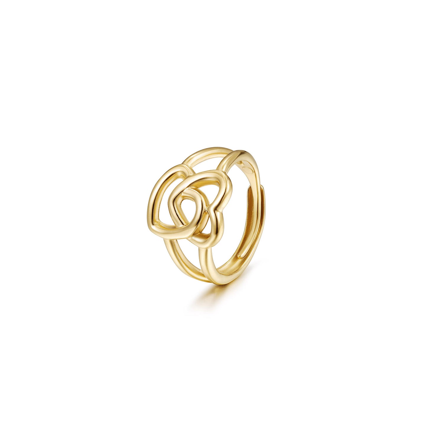 Two heart-shaped hollow rings-NSR256STGC