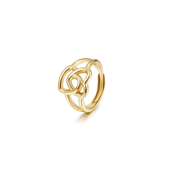 Two heart-shaped hollow rings-NSR256STGC