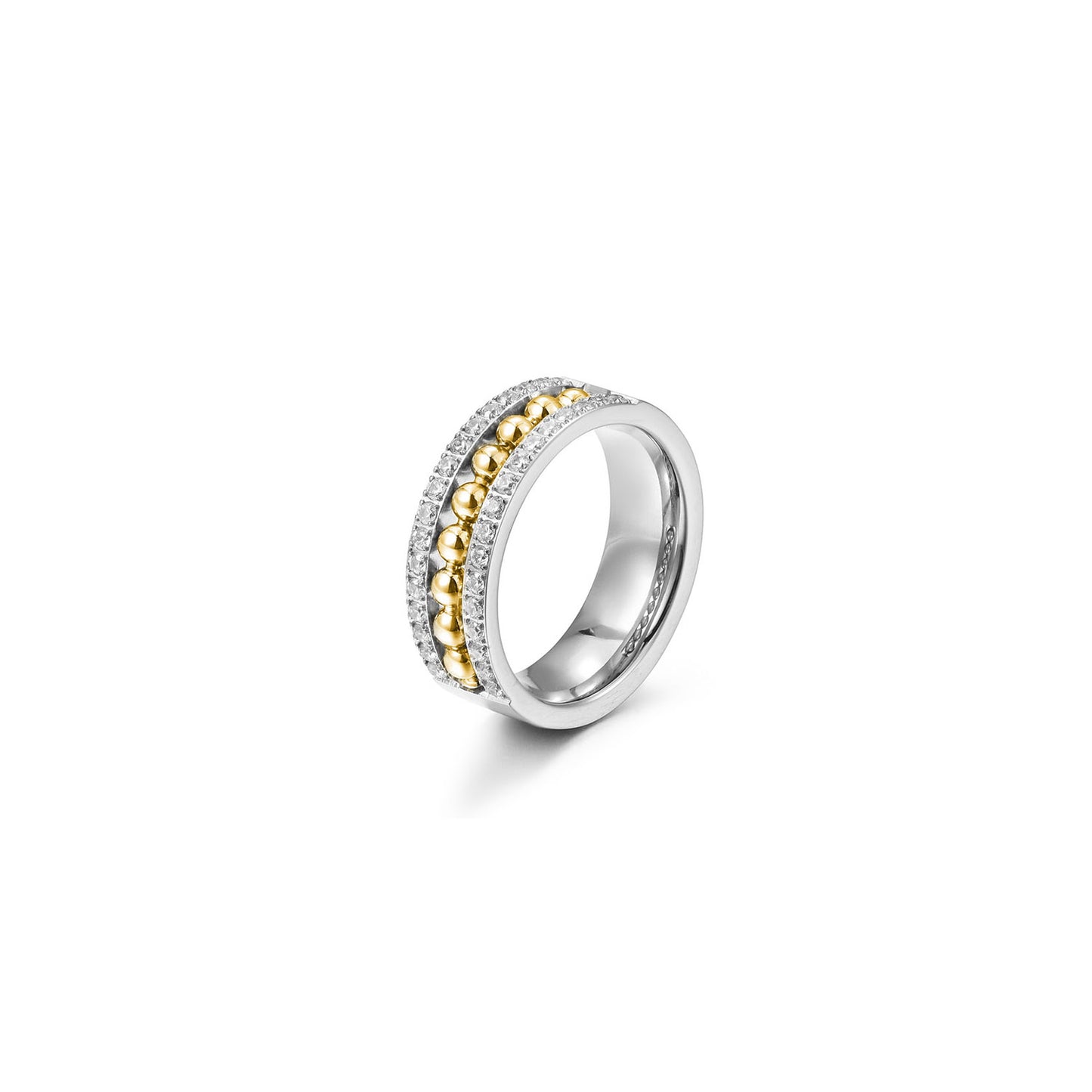 Round bead zircon ring-NSR258STWG