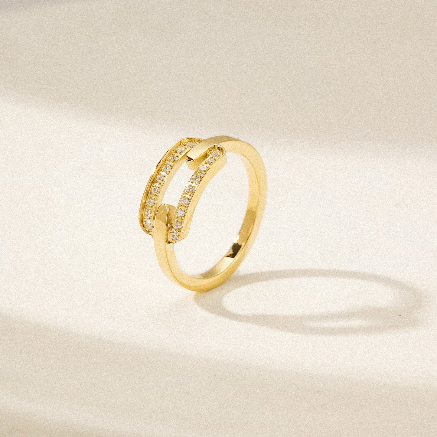 Square hollow zircon ring-NSR259STGC
