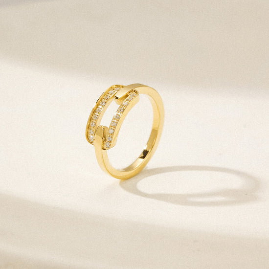 Square hollow zircon ring-NSR259STGC