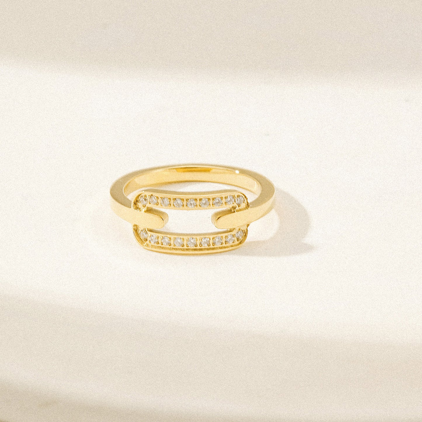 Square hollow zircon ring-NSR259STGC