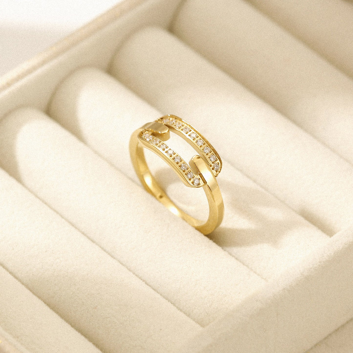 Square hollow zircon ring-NSR259STGC