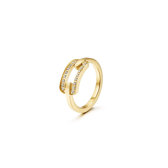 Square hollow zircon ring-NSR259STGC