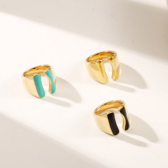 Load image into Gallery viewer, Intermediate color exaggerated smooth ring-NSR261STGCBK
