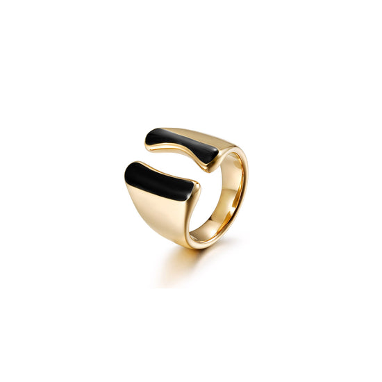 Load image into Gallery viewer, Intermediate color exaggerated smooth ring-NSR261STGCBK

