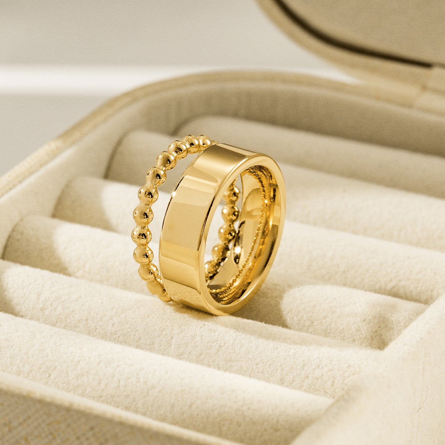 Round bead creative ring-NSR262STGC