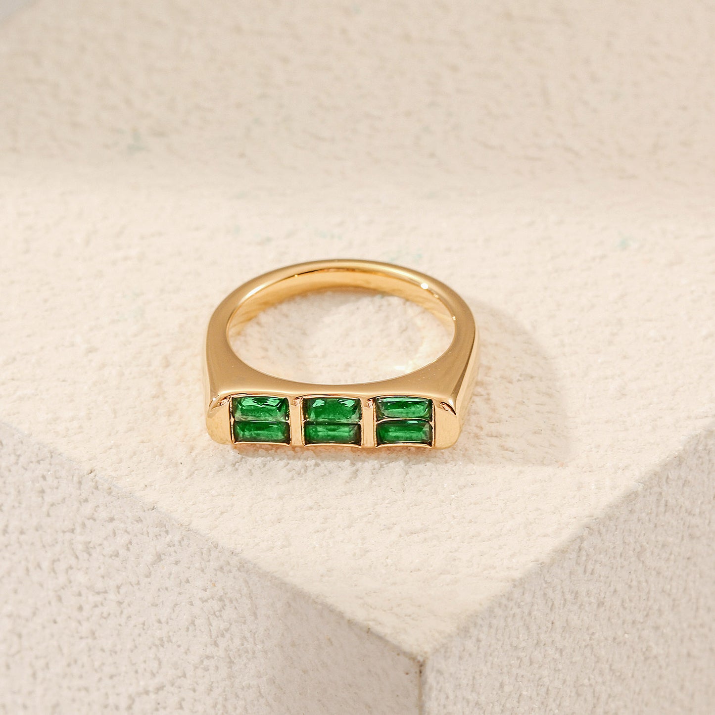 Creative colored gemstone ring-NSR264STGCGNZD