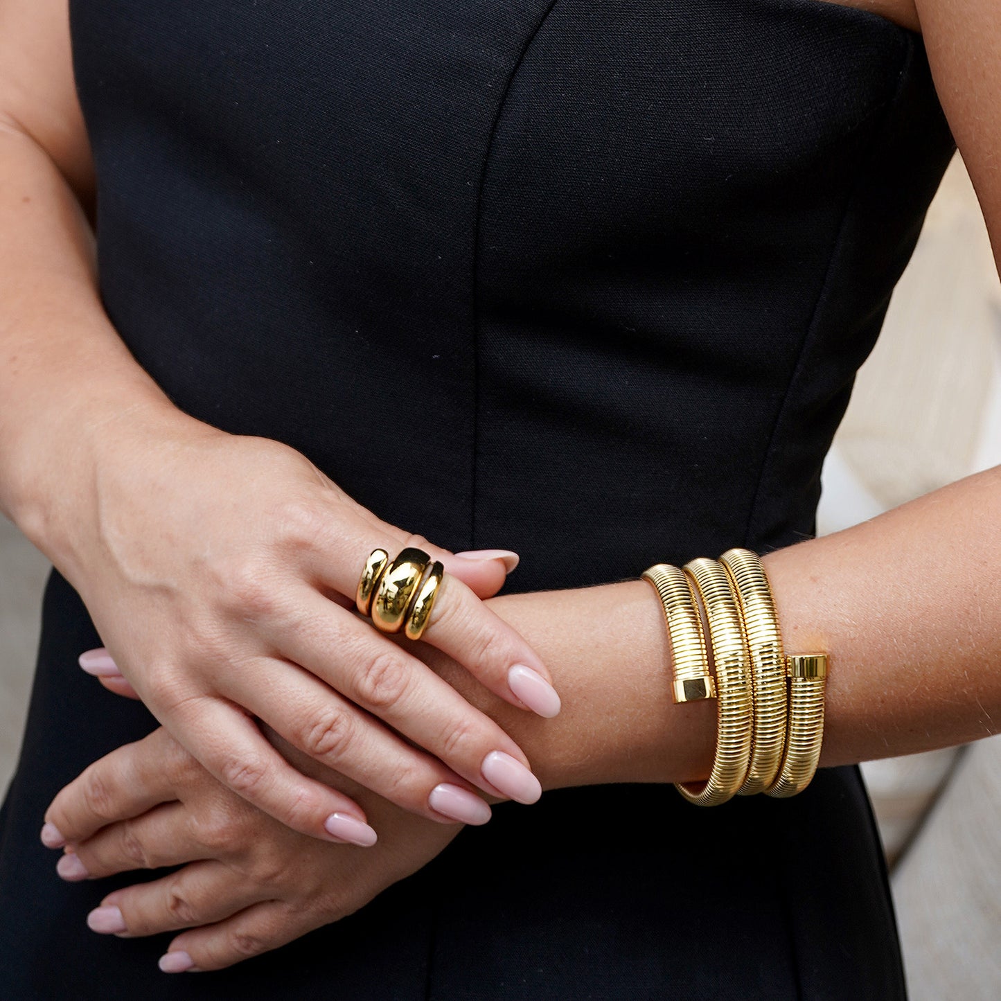 Gold Smooth Dome Ring