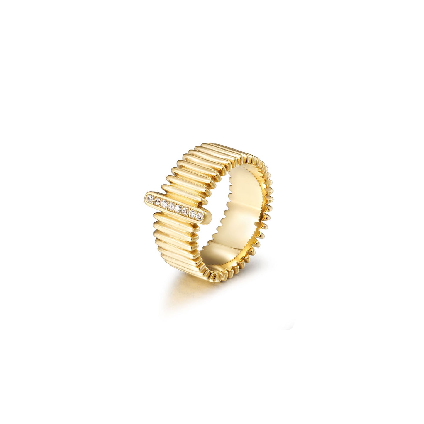 Vintage Gold Ring with Zircon Inlay