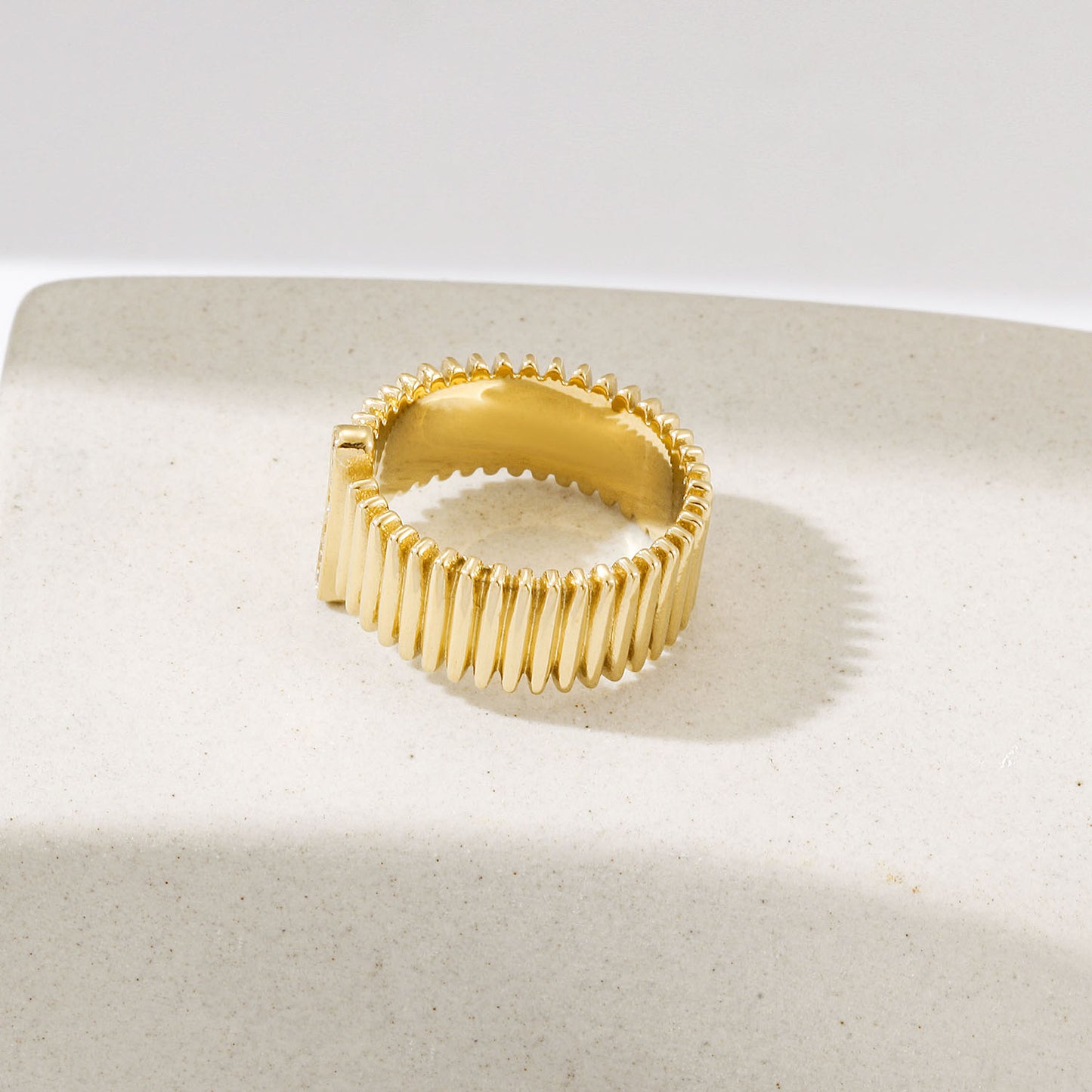 Vintage Gold Ring with Zircon Inlay