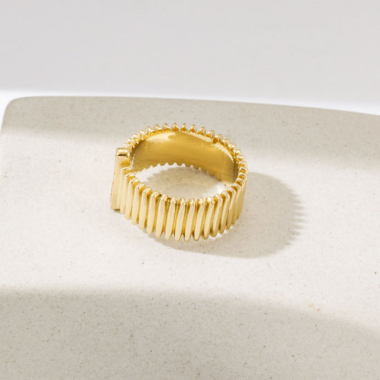 Vintage Gold Ring with Zircon Inlay