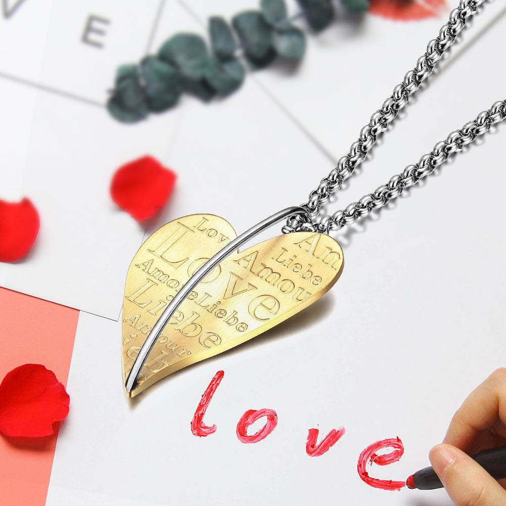 Golden Love Necklace-NSSN290STGC-New