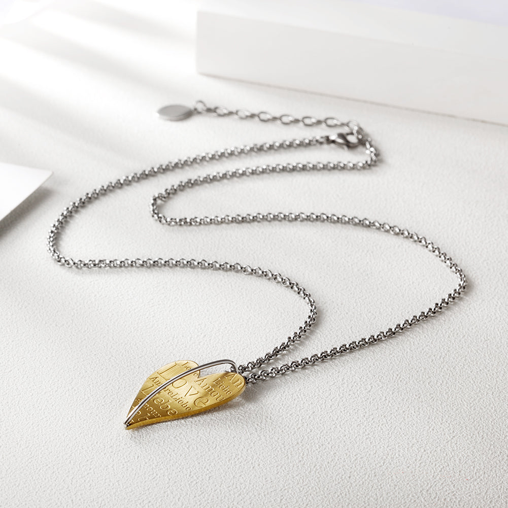 Golden Love Necklace-NSSN290STGC-New