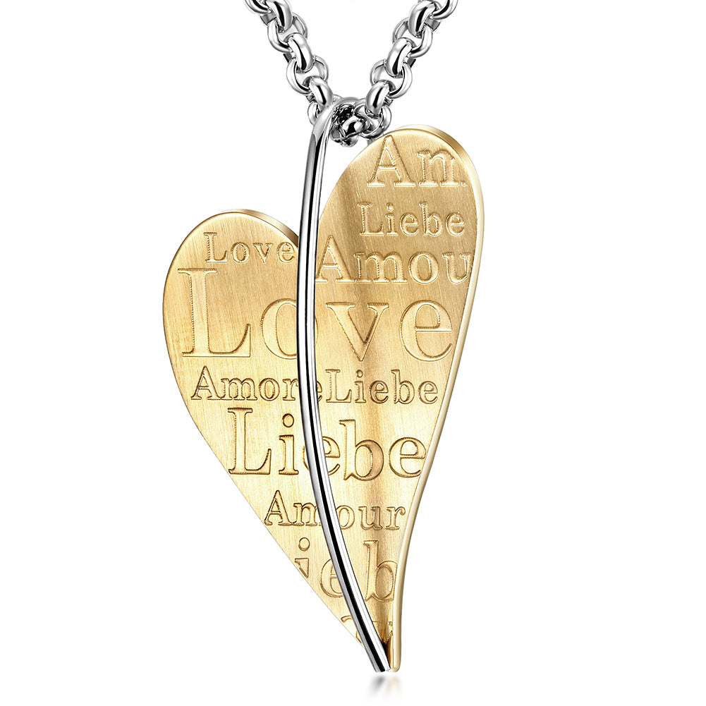 Golden Love Necklace-NSSN290STGC-New