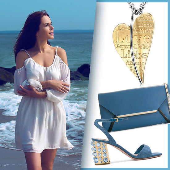 Golden Love Necklace-NSSN290STGC-New