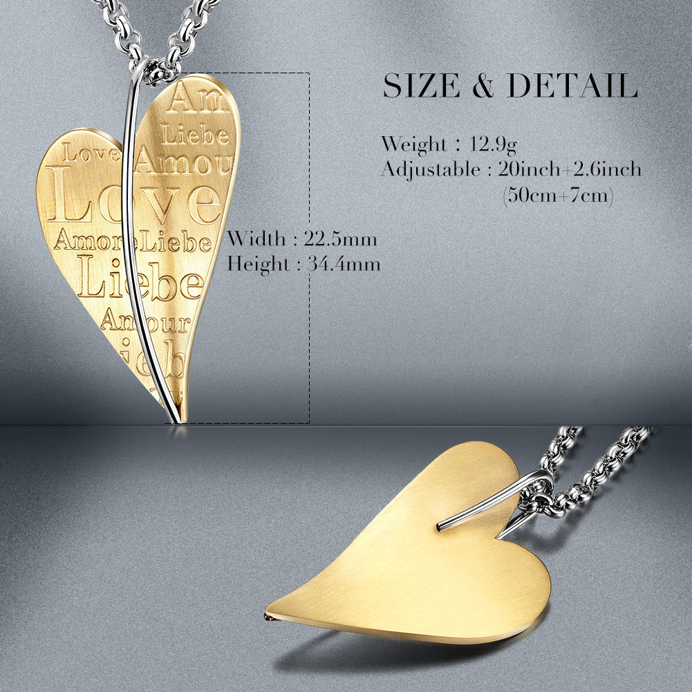 Golden Love Necklace-NSSN290STGC-New