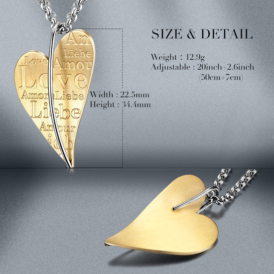 Golden Love Necklace-NSSN290STGC-New