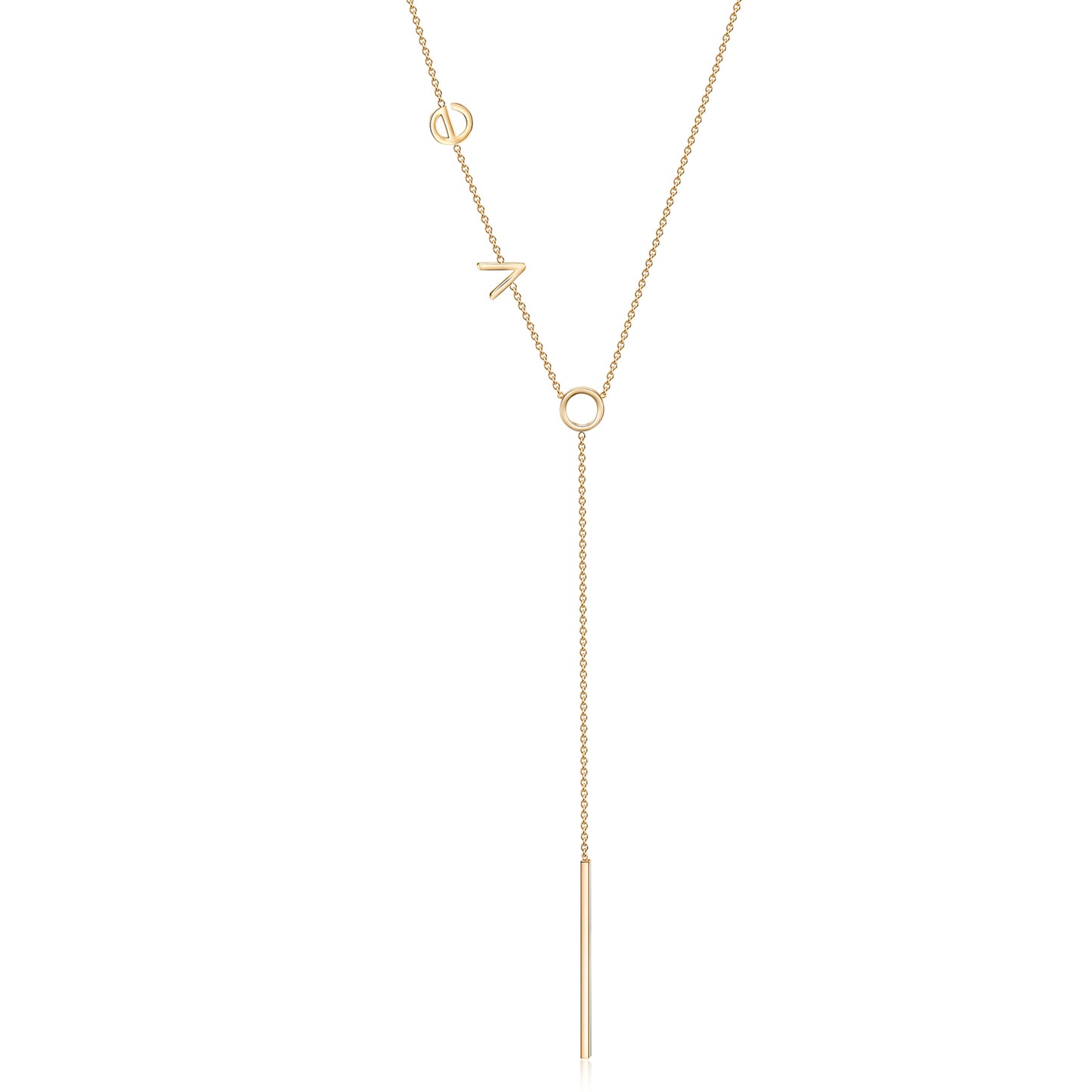 Letter LOVE necklace-NSSN458STGC-L