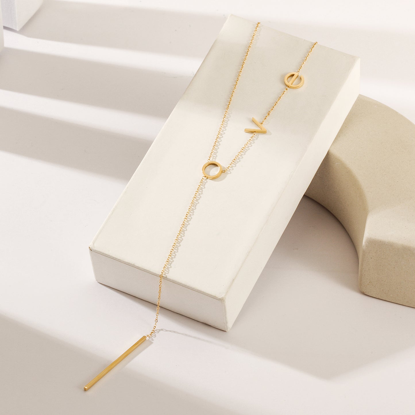 Letter LOVE necklace-NSSN458STGC-L