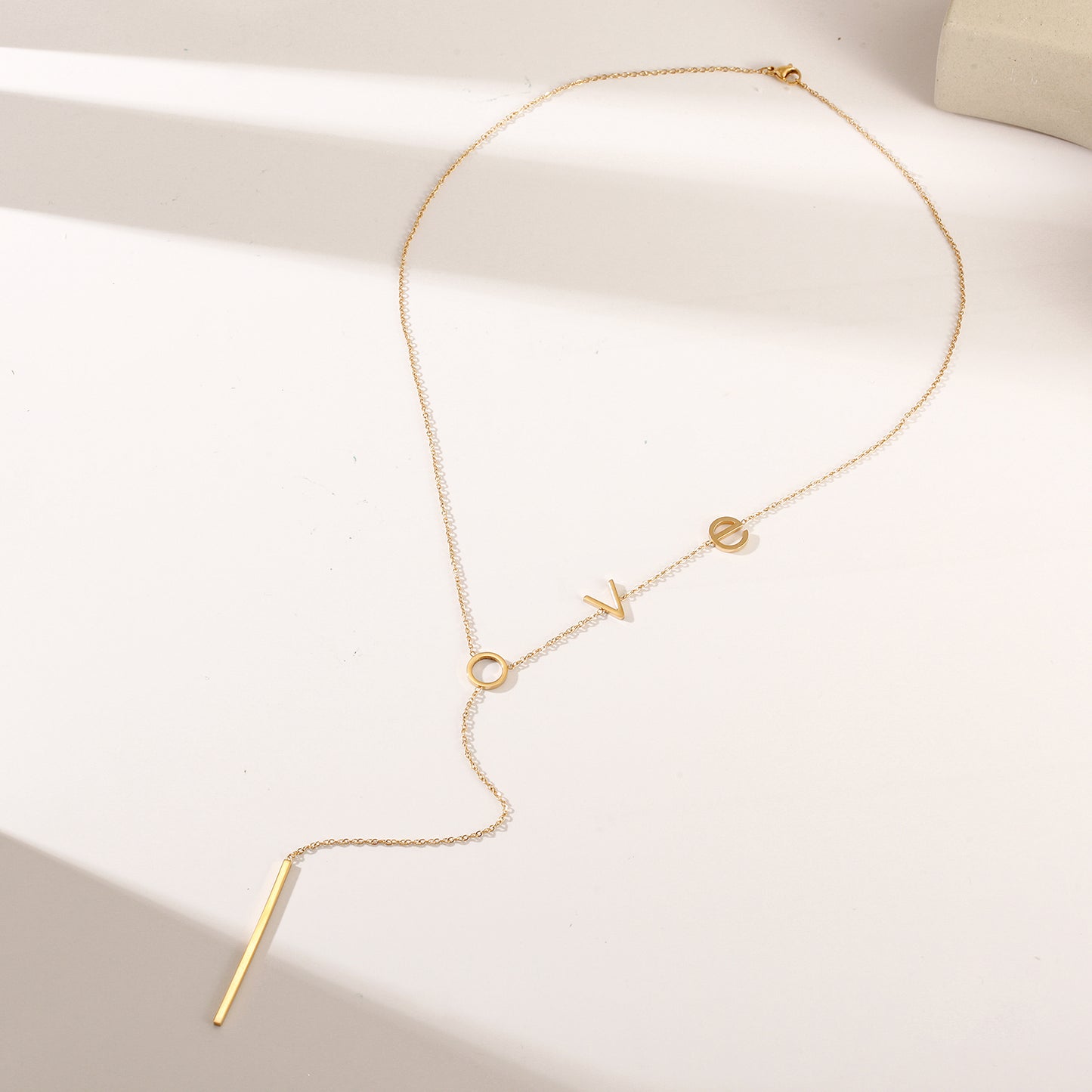 Letter LOVE necklace-NSSN458STGC-L