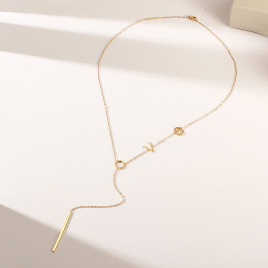 Letter LOVE necklace-NSSN458STGC-L