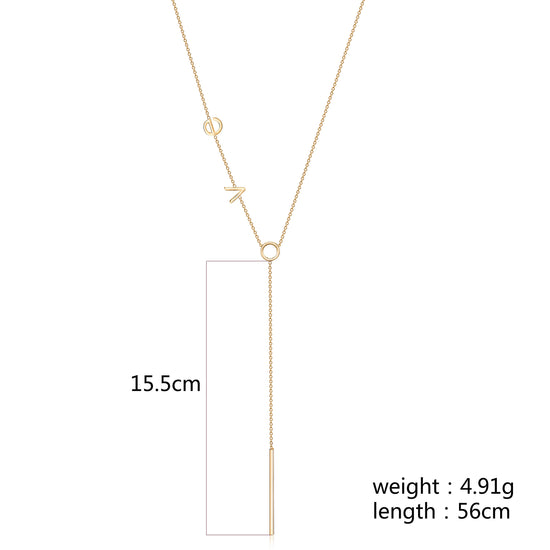 Letter LOVE necklace-NSSN458STGC-L