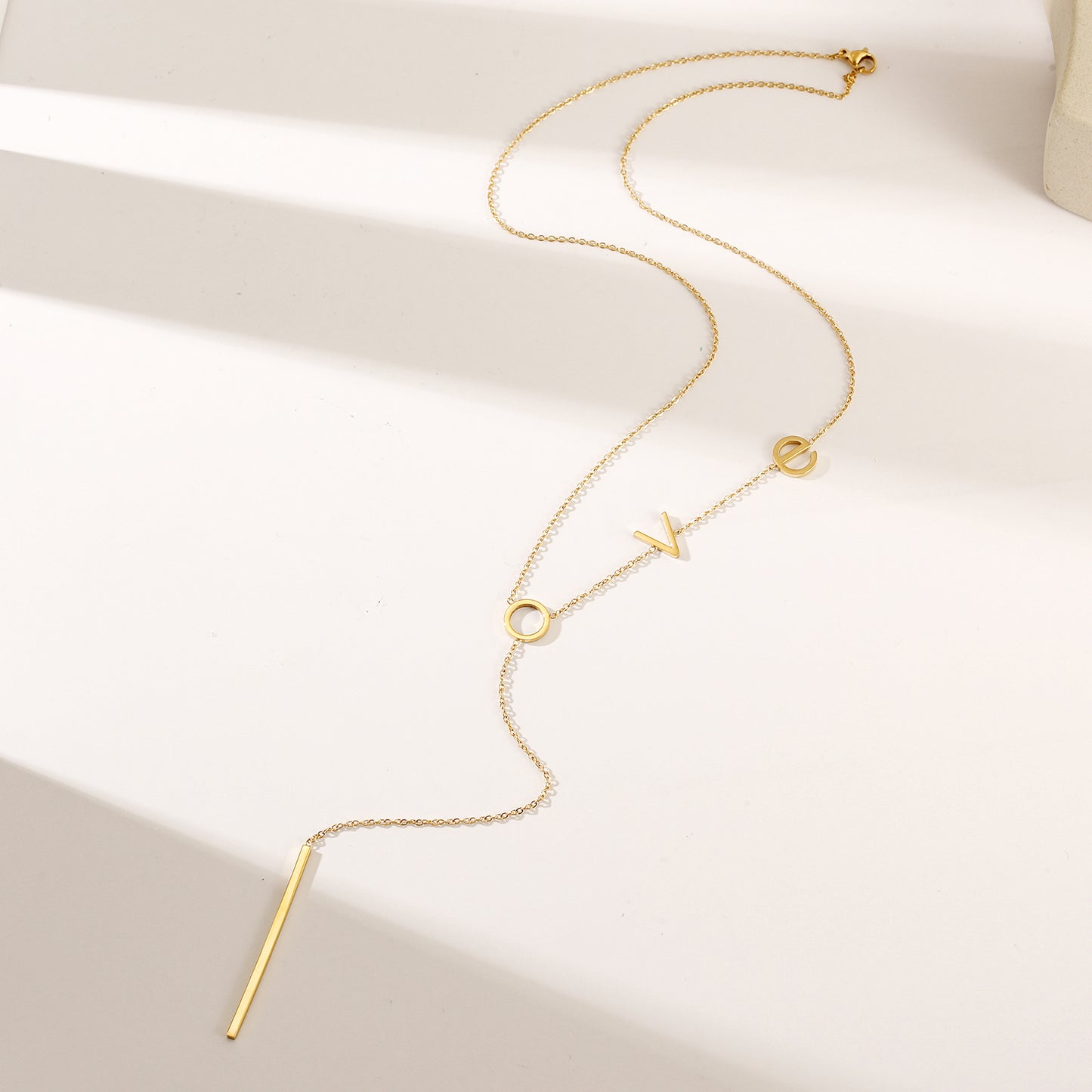 Letter LOVE necklace-NSSN458STGC-L