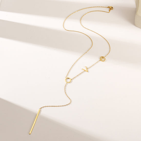 Letter LOVE necklace-NSSN458STGC-L