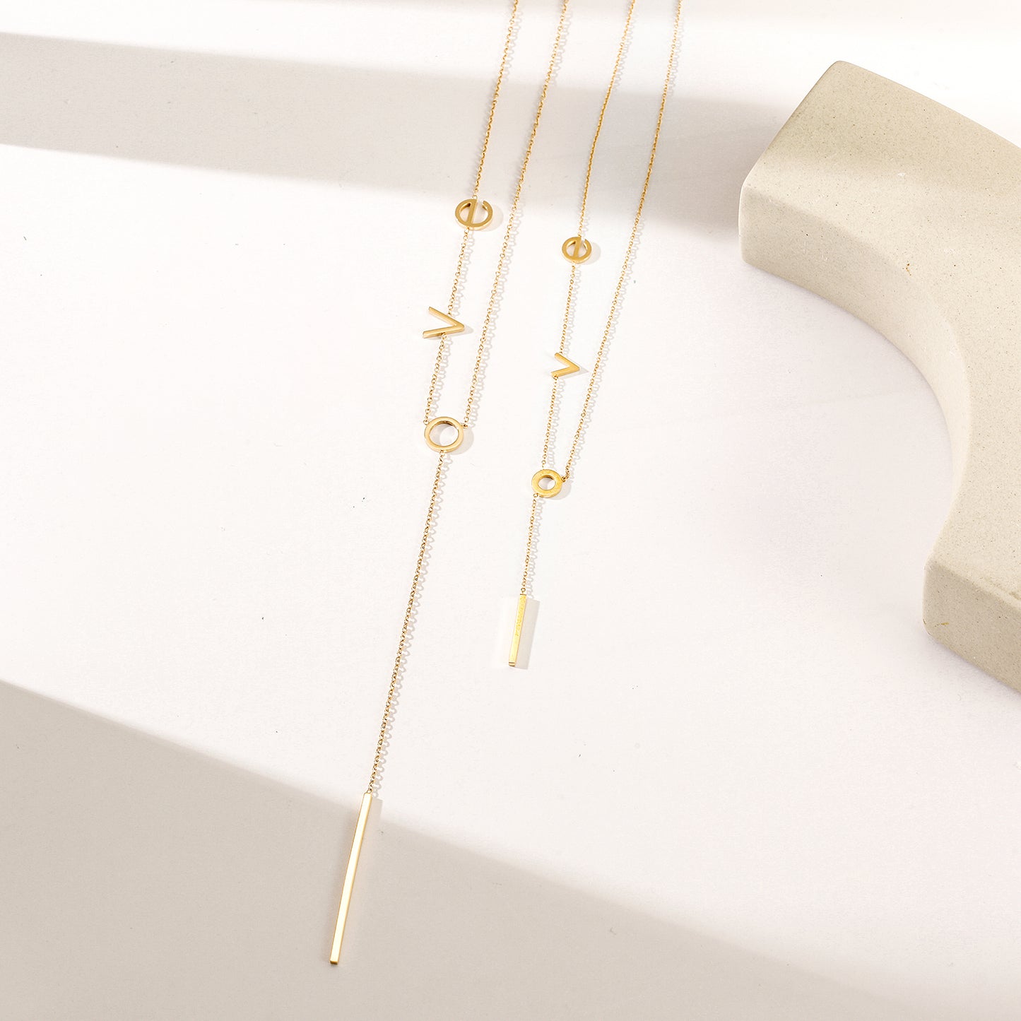 Letter LOVE necklace-NSSN458STGC-L