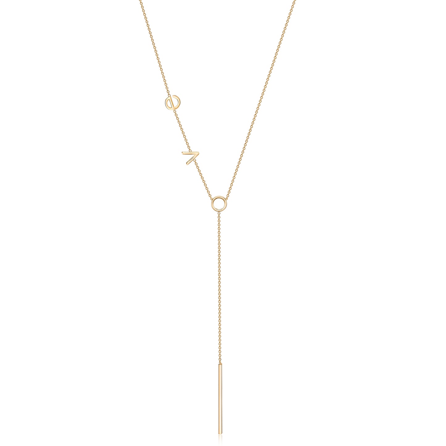 Letter LOVE necklace-NSSN458STGC-L