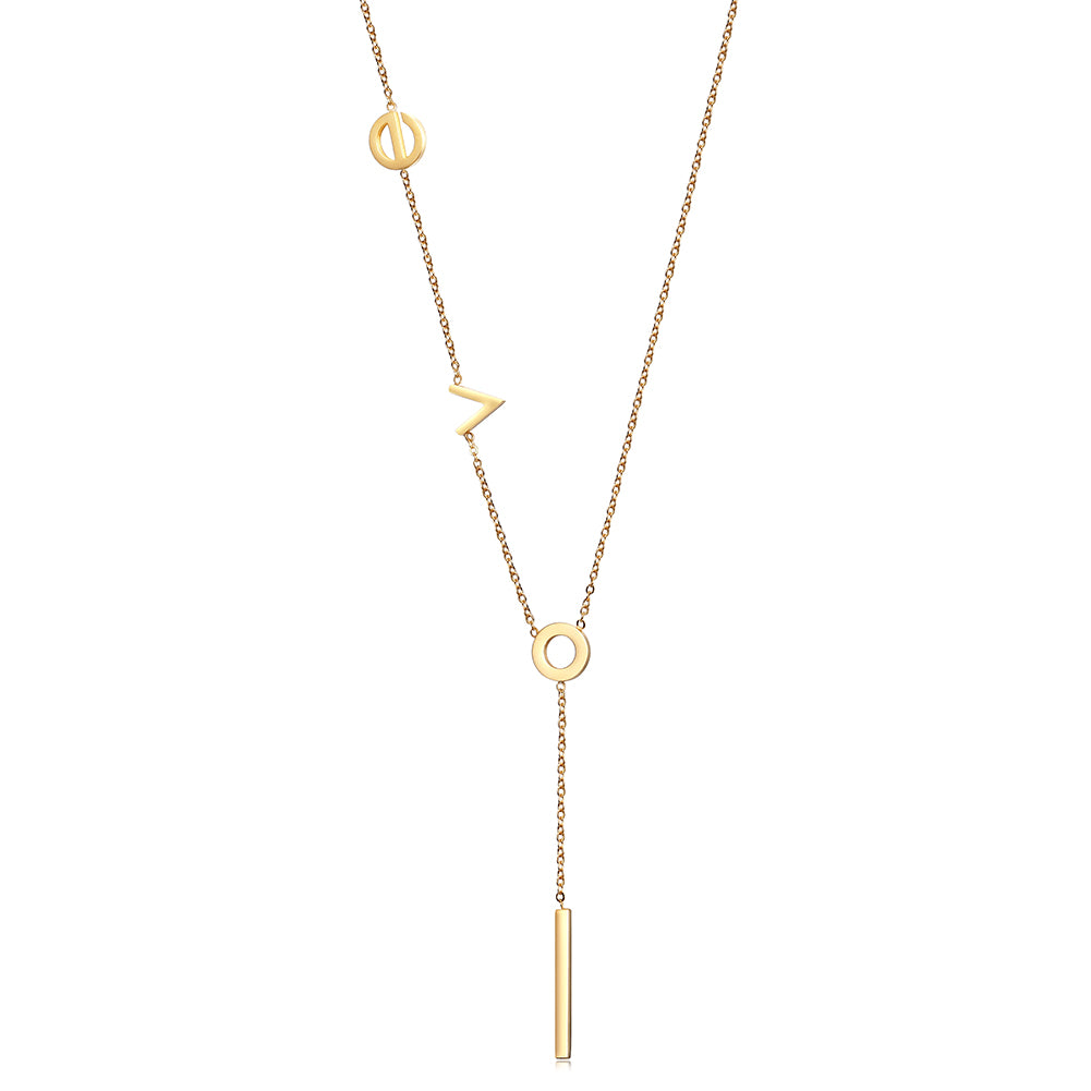 Letter LOVE necklace-NSSN458ST-New