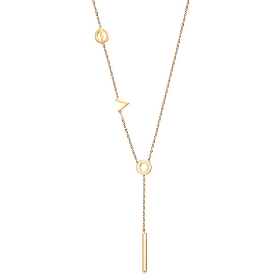 Letter LOVE necklace-NSSN458ST-New
