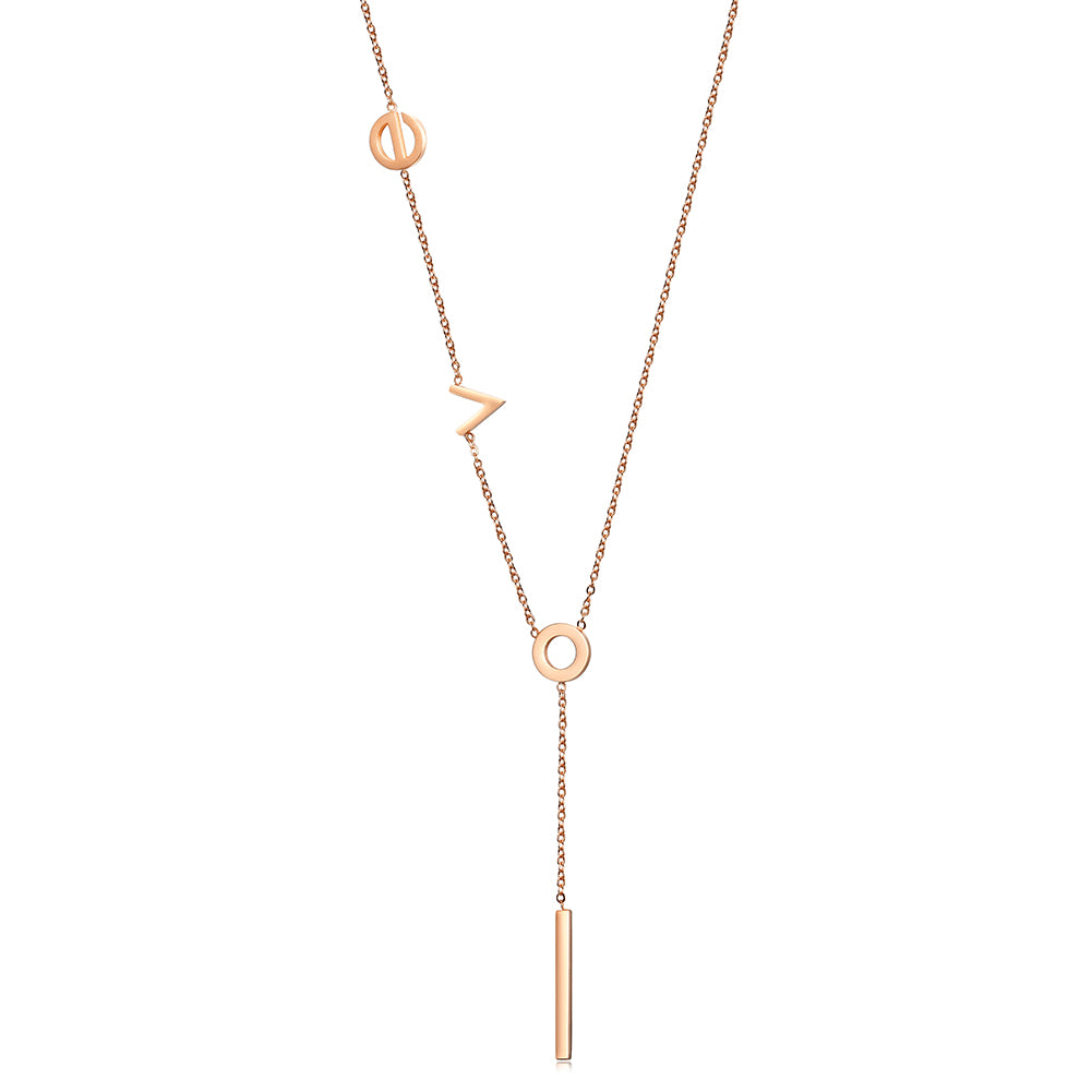 Letter LOVE necklace-NSSN458ST-New
