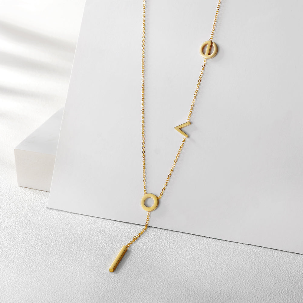 Letter LOVE necklace-NSSN458ST-New