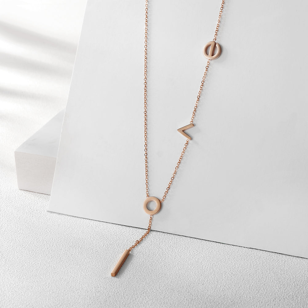 Letter LOVE necklace-NSSN458ST-New