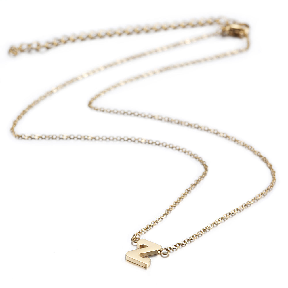 Z Letter Pendant Necklace - NSSN499STGC-Z