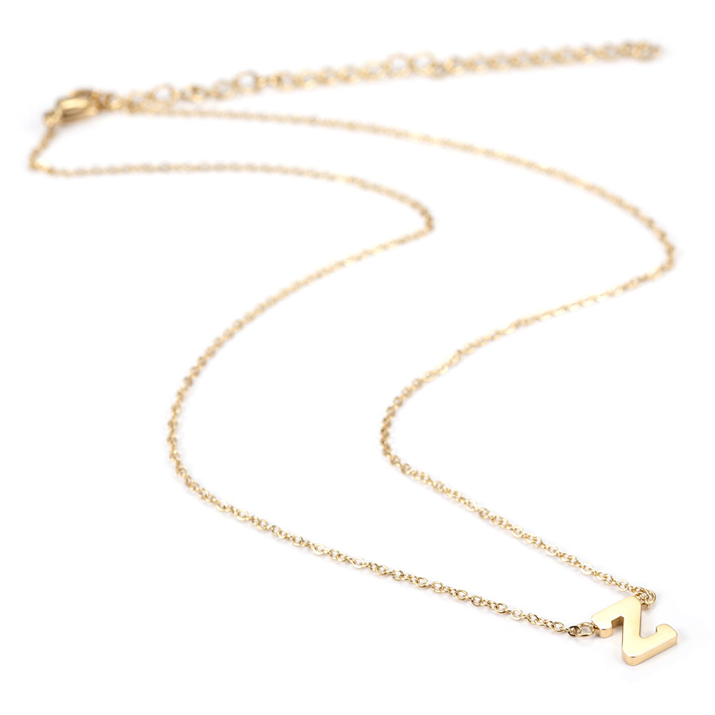 Z Letter Pendant Necklace - NSSN499STGC-Z