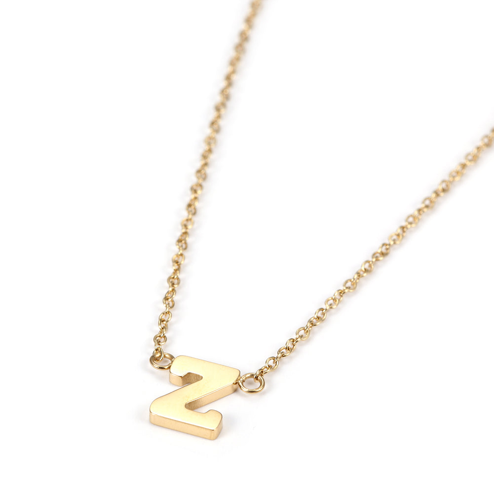 Z Letter Pendant Necklace - NSSN499STGC-Z