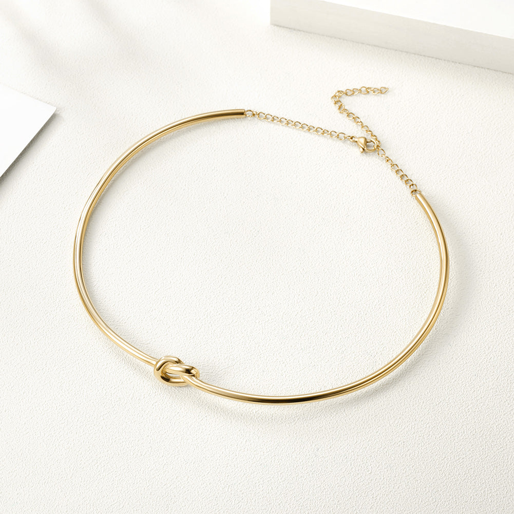 Knot Choker Necklace - NSSN544ST