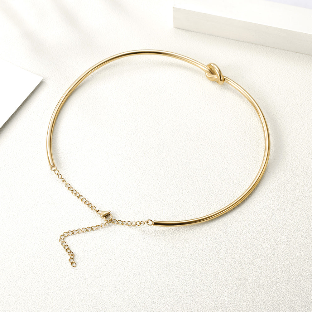 Knot Choker Necklace - NSSN544ST