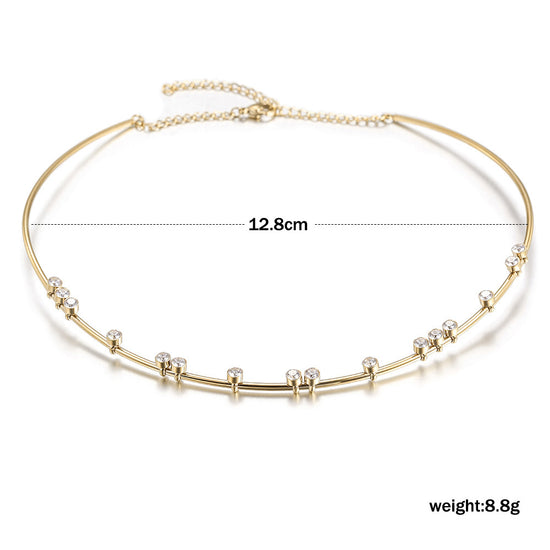Stainless steel zircon necklace-NSSN545ST