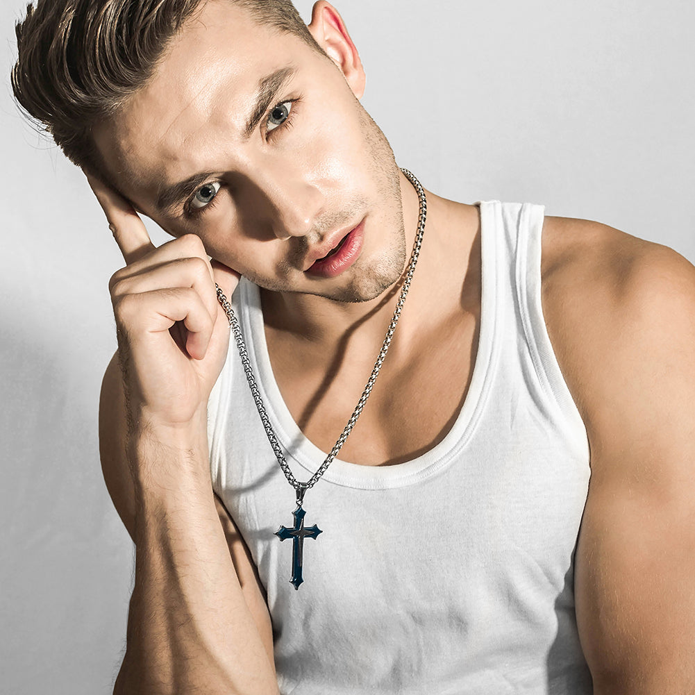 Stainless Steel Cross Necklace - NSSN592ST