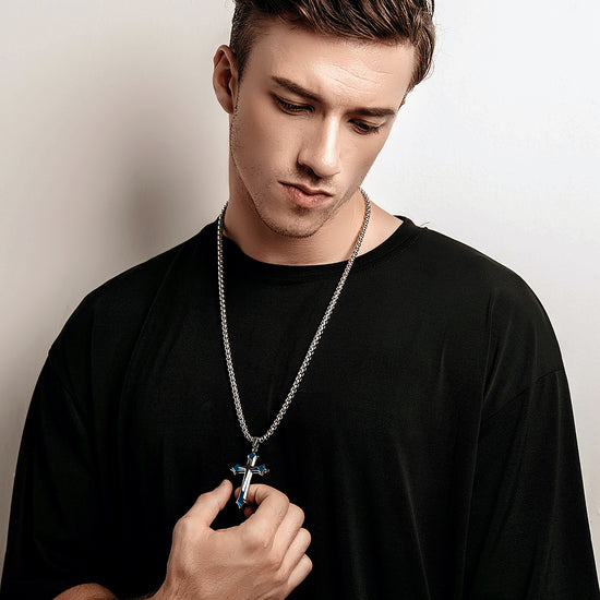 Stainless Steel Cross Necklace - NSSN592ST