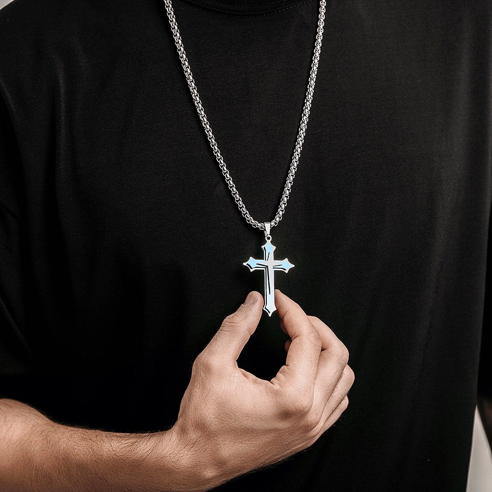 Stainless Steel Cross Necklace - NSSN592ST