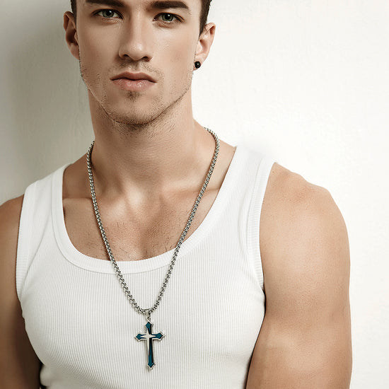 Stainless Steel Cross Necklace - NSSN592ST