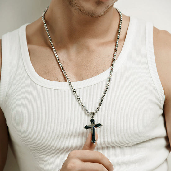 Stainless Steel Cross Necklace - NSSN592ST