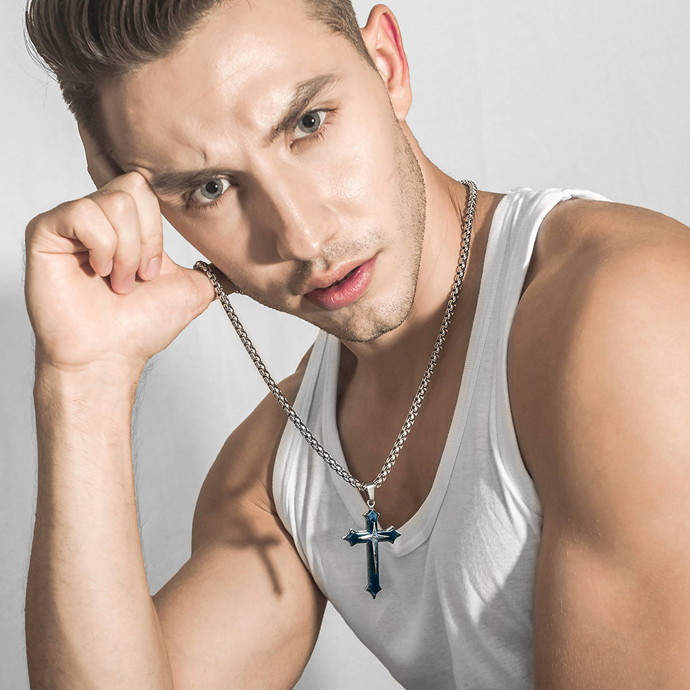 Stainless Steel Cross Necklace - NSSN592ST