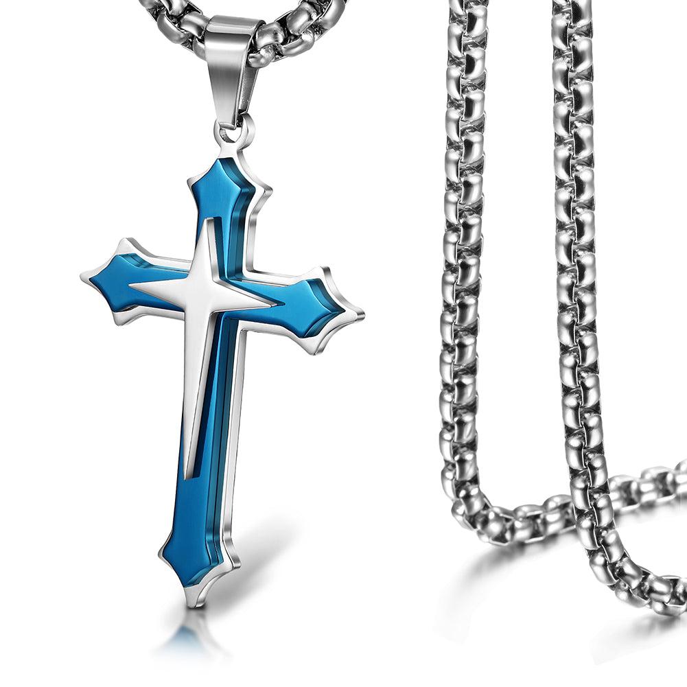 Stainless Steel Cross Necklace - NSSN592ST
